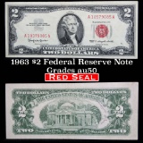 1963 $2 red seal United States note Grades AU, Almost Unc
