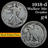 1918-d Walking Liberty Half Dollar 50c Grades g, good