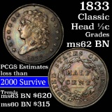 1833 Classic Head half cent 1/2c Grades Select Unc BN (fc)