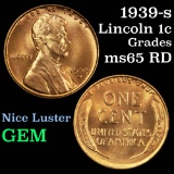 1939-s Lincoln Cent 1c Grades GEM Unc RD