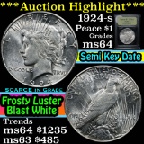 ***Auction Highlight*** 1924-s Peace Dollar $1 Graded Choice Unc by USCG (fc)
