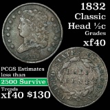 1832 Classic Head half cent 1/2c Grades xf