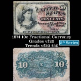 1874 Fifth series 10 cent fractional currency Grades vf, very fine