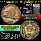***Auction Highlight*** 1857 Flying Eagle Cent 1c Graded Select+ Unc by USCG (fc)