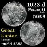 1923-d Peace Dollar $1 Grades Choice Unc (fc)