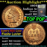 ***Auction Highlight*** 1904 Indian Cent 1c Graded GEM++ Unc RD by USCG (fc)