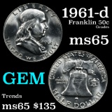 1961-d Franklin Half Dollar 50c Grades GEM Unc