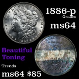 Great toning 1886-p Morgan Dollar $1 Grades Choice Unc
