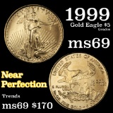 1999 Gold Eagle Five Dollars $5 Grades ms69