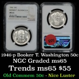 NGC 1946-p BTW Old Commem Half Dollar 50c Graded ms65 By NGC