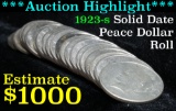 ***Auction Highlight*** Uncirculated Peace Dollar $1 roll, solid date 1923-s  (fc)