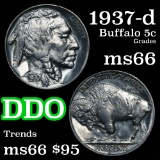 1937-d  DDO Buffalo Nickel 5c Grades GEM+ Unc