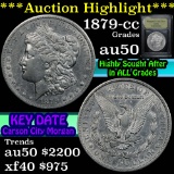 ***Auction Highlight*** 1879-cc Morgan Dollar $1 Graded AU, Almost Unc by USCG (fc)