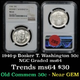 NGC 1946-p BTW Old Commem Half Dollar 50c Graded ms64 By NGC