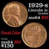 1929-s Lincoln Cent 1c Grades Choice Unc RD