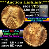 ***Auction Highlight*** 1909 VDB Lincoln Cent 1c Graded GEM+ Unc RD by USCG (fc)
