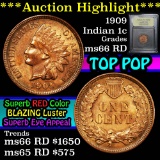 ***Auction Highlight*** 1909 Indian Cent 1c Graded GEM+ Unc RD by USCG (fc)