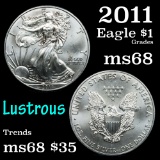 2011 Silver Eagle Dollar $1 Grades GEM+++ Unc