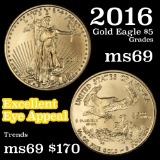 2016 Gold Eagle Five Dollars $5 Grades ms69