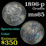 Beautiful toning 1896-p Morgan Dollar $1 Grades GEM Unc (fc)