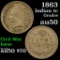 1863 Indian Cent 1c Grades AU, Almost Unc