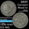 1827 Coronet Head Large Cent 1c Grades f+