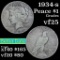 1934-s Peace Dollar $1 Grades vf+