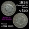 1824 Coronet Head Large Cent 1c Grades vf, very fine