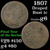 1807 Draped Bust Large Cent 1c Grades g+