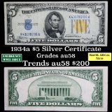 1934a $5 North Africa Silver Certificate Grades Choice AU/BU Slider (fc)