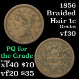 1856 Braided Hair Large Cent 1c Grades vf++