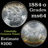 1884-o Rainbow Toned Morgan Dollar $1 Grades Choice Unc