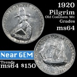 1920 Pilgrim Old Commem Half Dollar 50c Grades Choice Unc