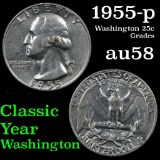 1955-p Washington Quarter 25c Grades Choice AU/BU Slider