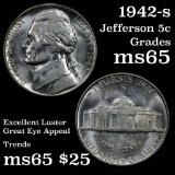 1942-s Jefferson Nickel 5c Grades Gem Unc