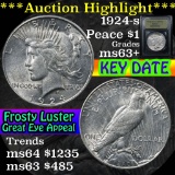 ***Auction Highlight*** 1924-s Peace Dollar $1 Graded Select+ Unc By USCG (fc)