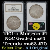 NGC 1901-o Morgan Dollar $1 Graded ms63 by NGC