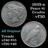 1935-s Peace Dollar $1 Grades vf++