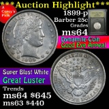***Auction Highlight*** 1899-p Barber Quarter 25c Graded Choice Unc by USCG (fc)