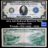 1914 $10 Federal Reserve Note Chicago Grades vf++
