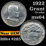 1922 Grant Old Commem Half Dollar 50c Grades Choice Unc