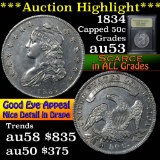 ***Auction Highlight*** 1834 Capped Bust Half Dollar 50c Graded Select AU by USCG (fc)