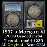 PCGS 1897-s Morgan Dollar $1 Graded ms64 by PCGS (fc)