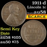 1911-d Lincoln Cent 1c Grades Choice AU/BU Slider