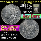 ***Auction Highlight*** 1893-p Morgan Dollar $1 Graded Choice AU/BU Slider by USCG (fc)