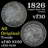 1826 Capped Bust Half Dollar 50c Grades vf++