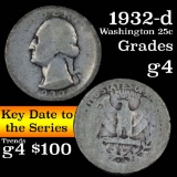 1932-d Washington Quarter 25c Grades g, good