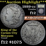 ***Auction Highlight*** 1889-cc Morgan Dollar $1 Graded f, fine by USCG