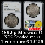 NGC 1882-p Morgan Dollar $1 Graded ms64 by NGC