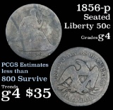 1856-p Seated Half Dollar 50c Grades g, good